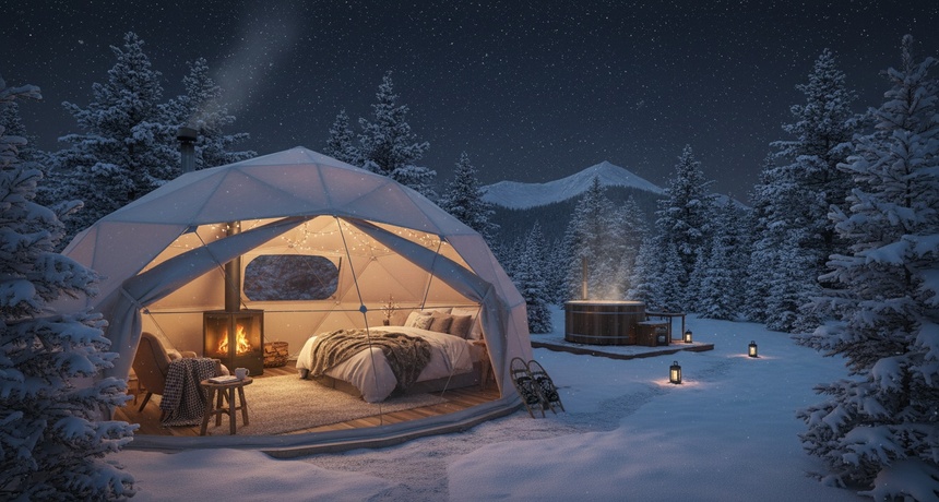 Глэмпинг зимой. Подборка из 7 мест для отдыха на природе с комфортом