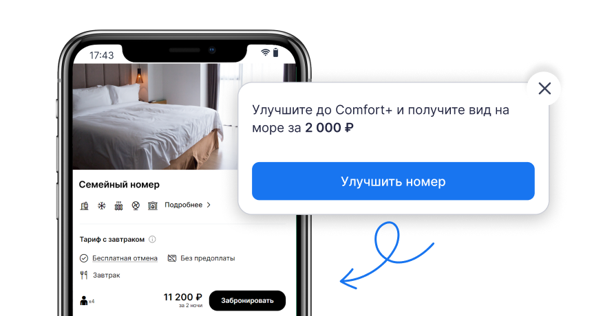 upsell номера в Bnovo PMS