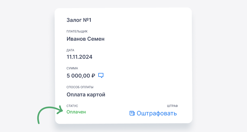 Залоги в bnovo PMS