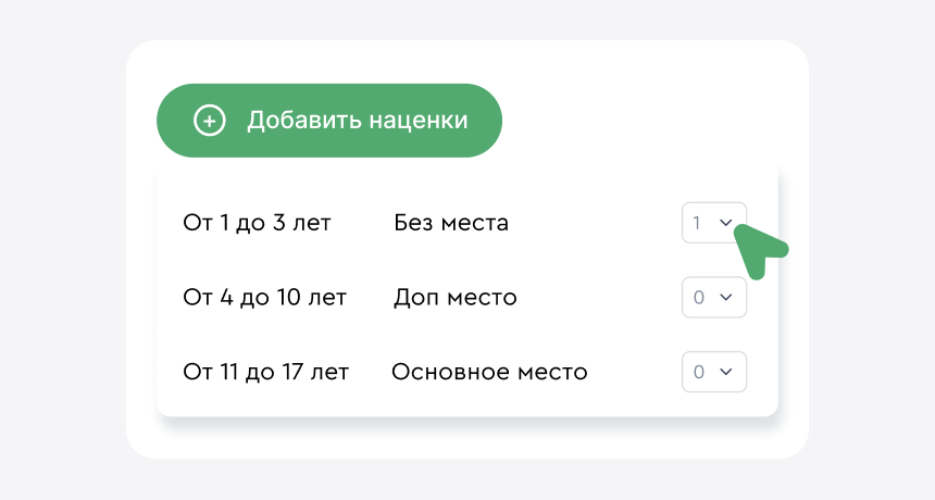 Настройка детских размещений